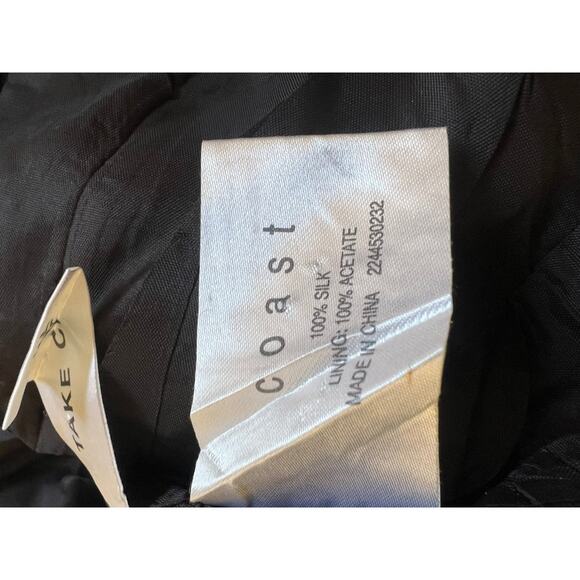 Vintage Y2K Coast Brown 100% Silk Multicolored Floral Halterneck Back Tie Top - Picture 5 of 7